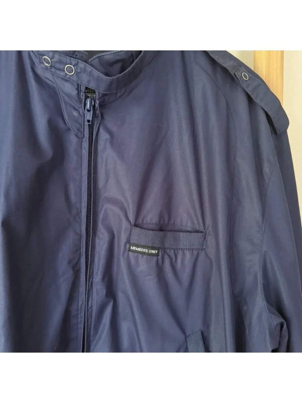 Members Only Classic Iconic Racer Bomber Jacket Navy Blue XL